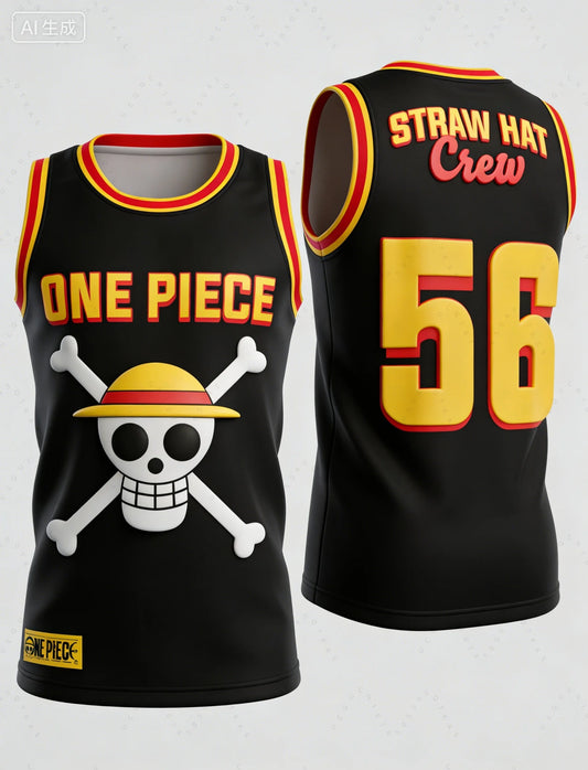 2026 Summer One Piece Retro Cosplay Vest Men's Oversize 3D Printed Sleeveless T-shirt Family Unisex Children Sports Shirt