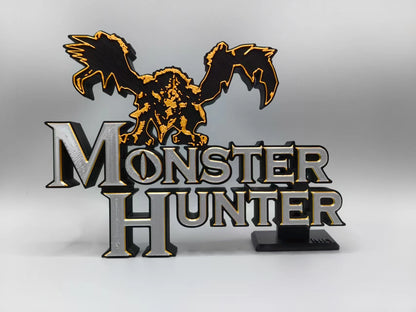 Monster Hunter Logo 3D Font, Standee, Nameplate, Logo, Ornament