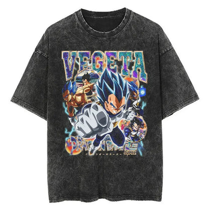 Hip Hop Streetwear Japan Anime Dragon Ball Print Oversized T-Shirt