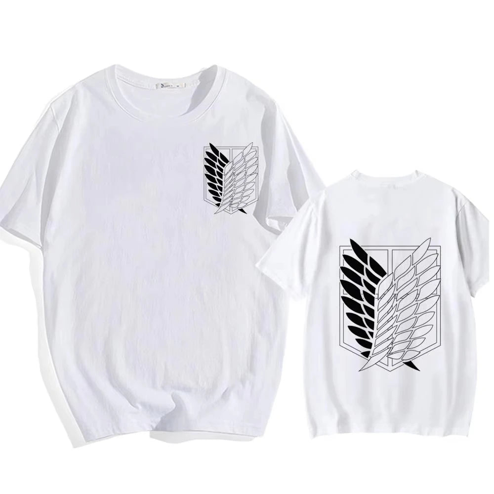 Attack on Titan Streetwear Men's T Shirt Eren Yeager Shingeki No Kyojin  Anime Summer Cotton Women Tops Tees Casual High Quality