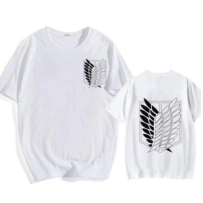Attack on Titan Streetwear Men's T Shirt Eren Yeager Shingeki No Kyojin  Anime Summer Cotton Women Tops Tees Casual High Quality