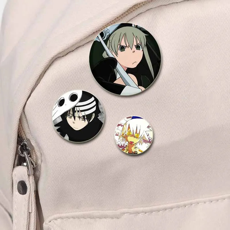 58/44/32mm Anime Soul Eater Round Pins Cartoon Badges