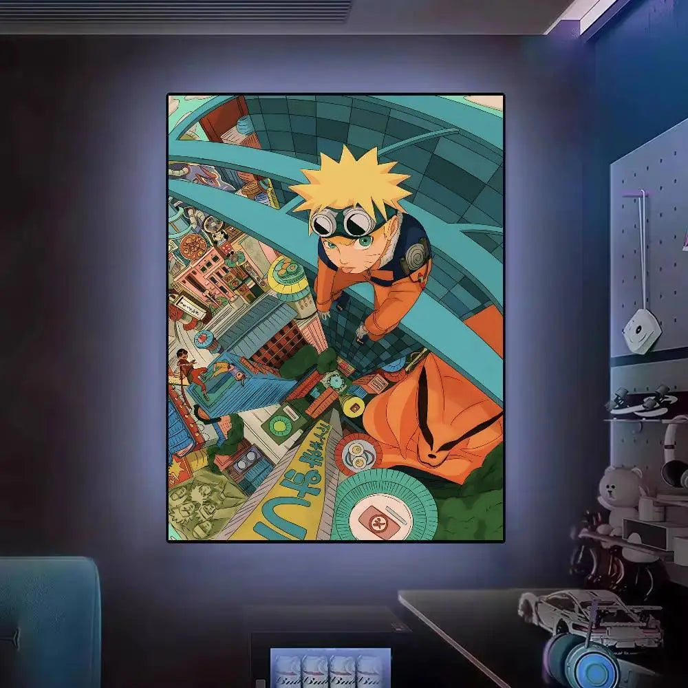 Hot N-Naruto Anime Poster Posters Decorative Paintings Study Bedroom Bar Background Wall Murals Gifts