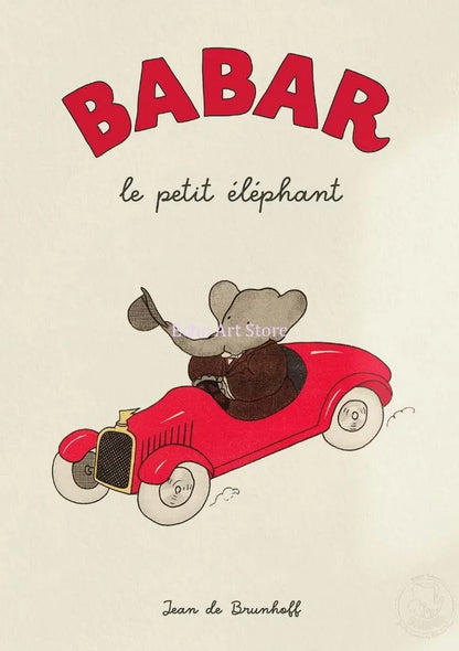 Babar Family Car Canvas Poster