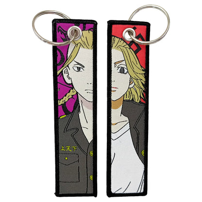 Anime Girls Embroidery Keychain
