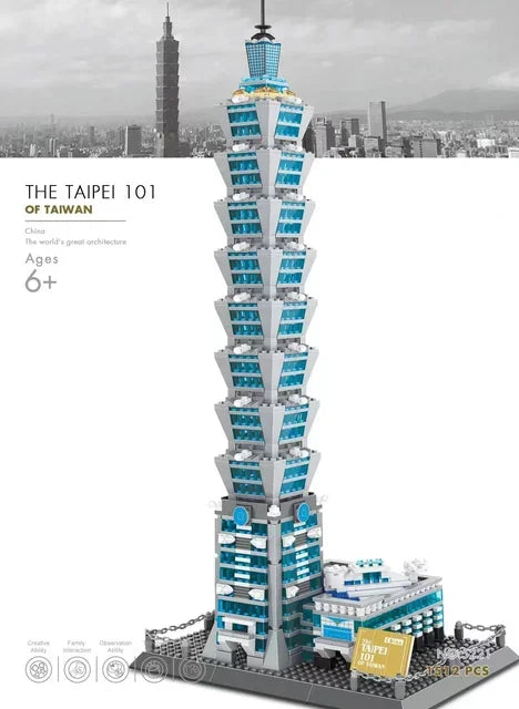 MOC World Famous Architecture Edifice Opera House Building Blocks Villa Savoye Bridge Tower Toy Children Birthday Christmas Gift