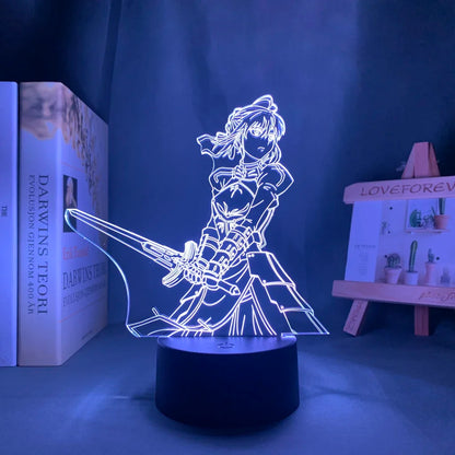 Anime 3d Light Fate Stay Night Saber for Bedroom Decor