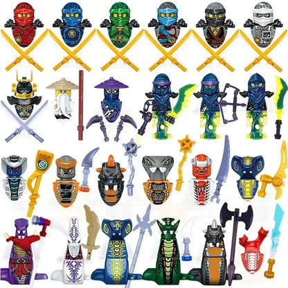 Hot Toys Anime Characters 24 Pieces Ninja Mini Figure Building Block Toys Mini Doll Doll Figure Blocks Kids Toys Birthday Gifts