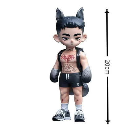 Toos Deer Head Boy Figure Muscle Guy Handsome Boy with Tattoo Warrior Doll Running Park Collection Ornament Accompany Gift