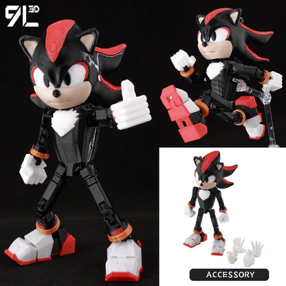 9L 3D Printed Anime Mecha Series-Sonic Shadow Shade Dummy 13 Titan 13 Articulated Mannequin Collectible Terminologia Toys