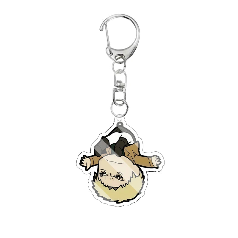 Cartoon Attack on Titan Cute Acrylic Keychain Survey Corps Uniform Anime Character Funny Hanging Pose Bag Pendant Cute Accessory