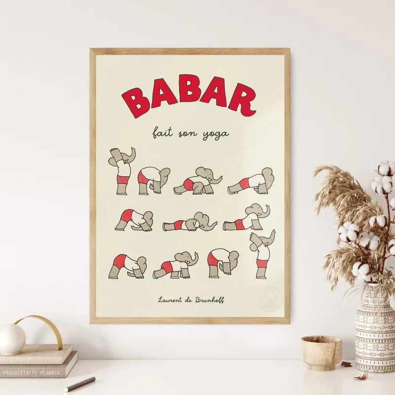Babar Family Car Canvas Poster