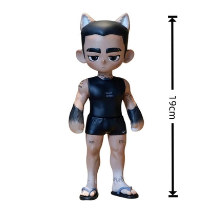 Toos Deer Head Boy Figure Muscle Guy Handsome Boy with Tattoo Warrior Doll Running Park Collection Ornament Accompany Gift