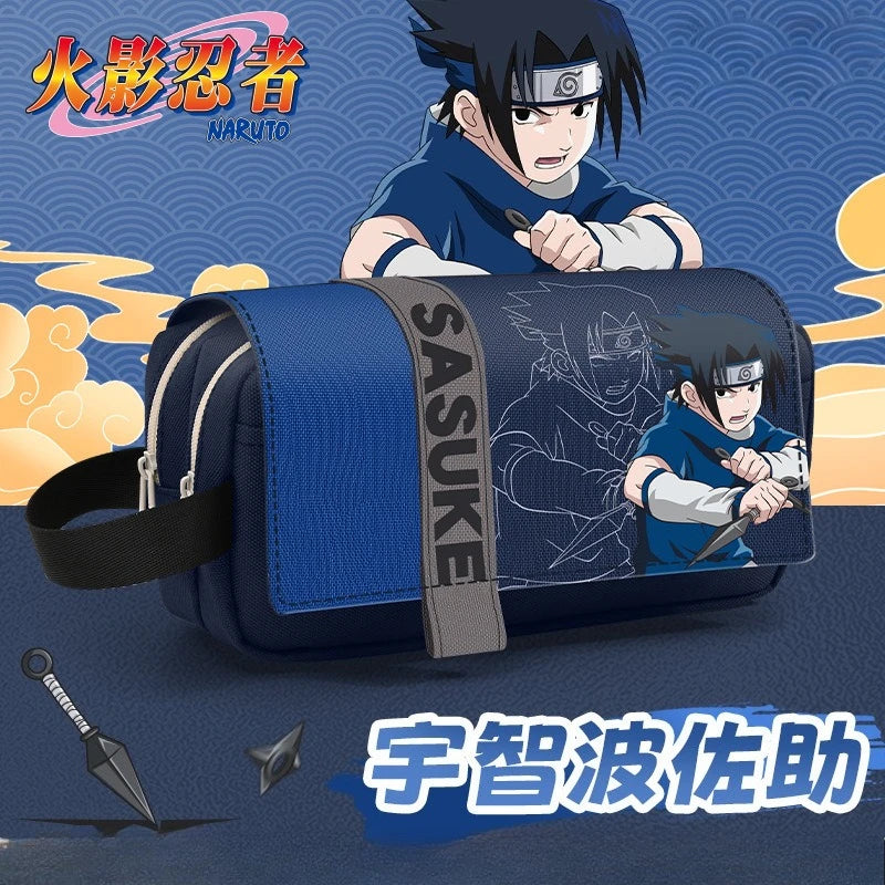 NARUTO Uzumaki Naruto Uchiha Sasuke Uchiha Itachi Anime Merchandise Pencil Case Cartoon Creative Large-Capacity Stationery Bag