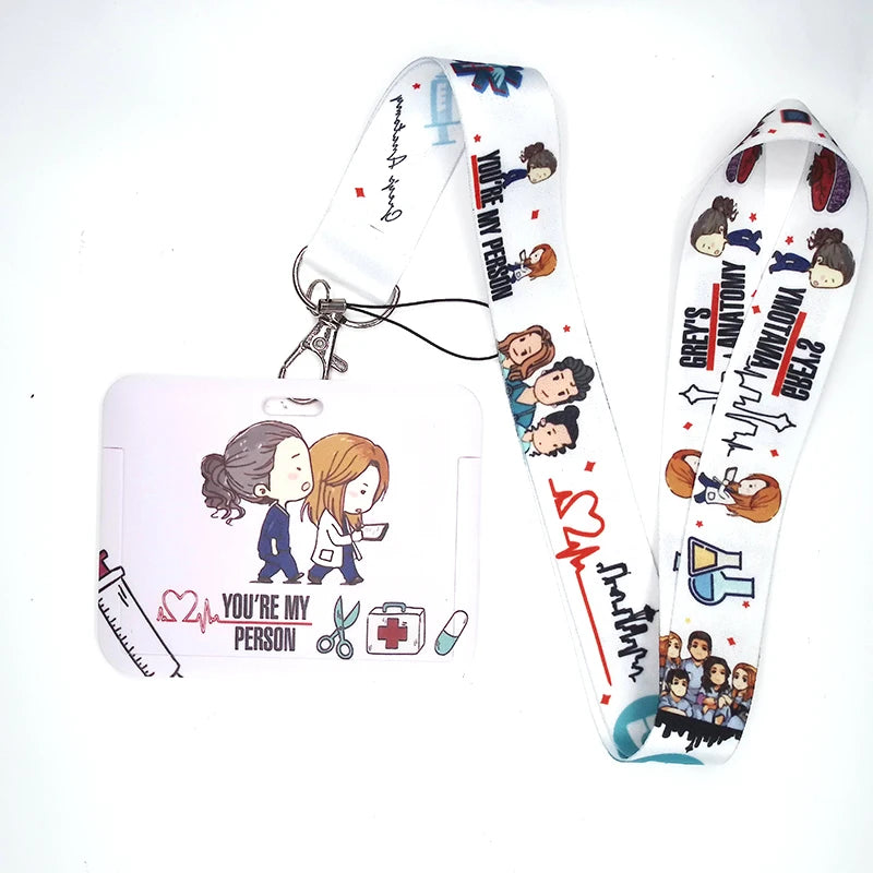 100 Styles Anatomy Credential Holder Keychains Neck Lanyard Pass Card Anime Credit Card Holder Keychain Straps Wholesale