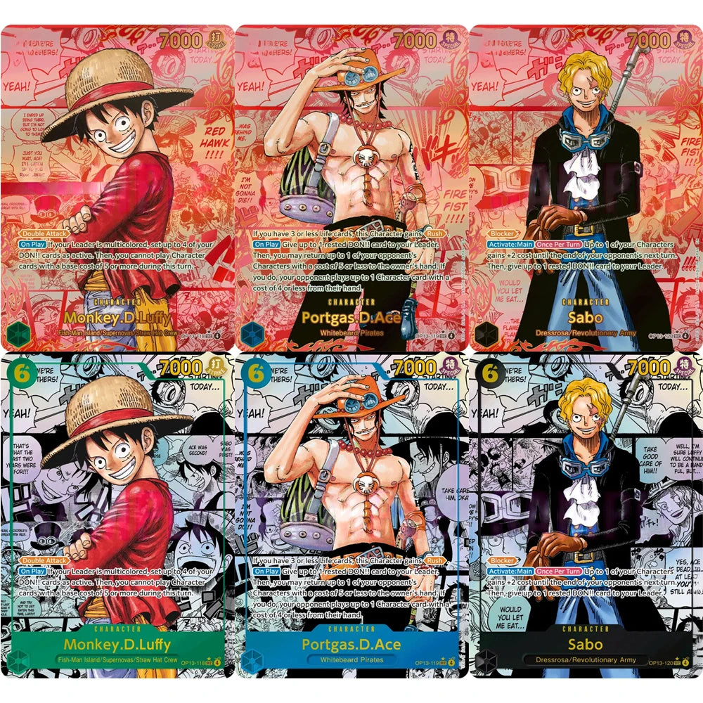ONE PIECE Collection Cards GAME Monkey.D.Luffy Portgas.D.Ace Sabo  EN DIY High Quality Self Made Game Anime Cards Gift Toy