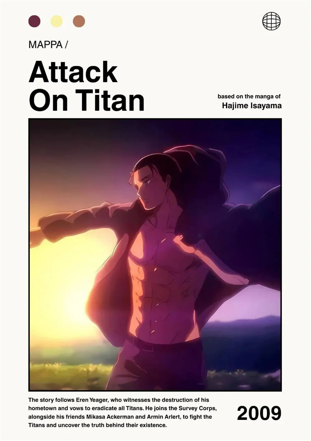 Modern Art Attack on Titan Anime Poster, Anime Lover Gift, Home Living Room/room Decoration Canvas Painting Cuadros