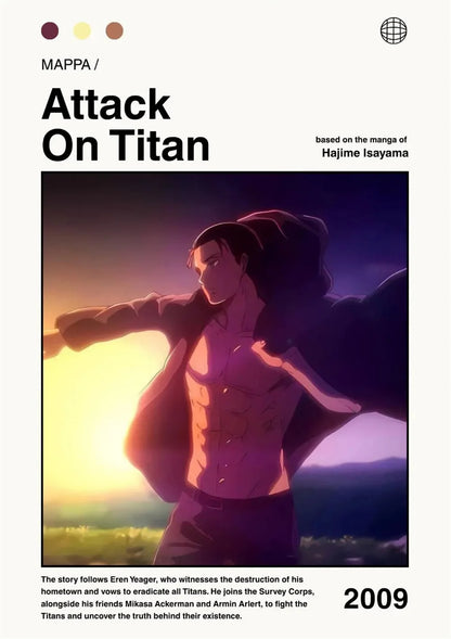 Modern Art Attack on Titan Anime Poster, Anime Lover Gift, Home Living Room/room Decoration Canvas Painting Cuadros