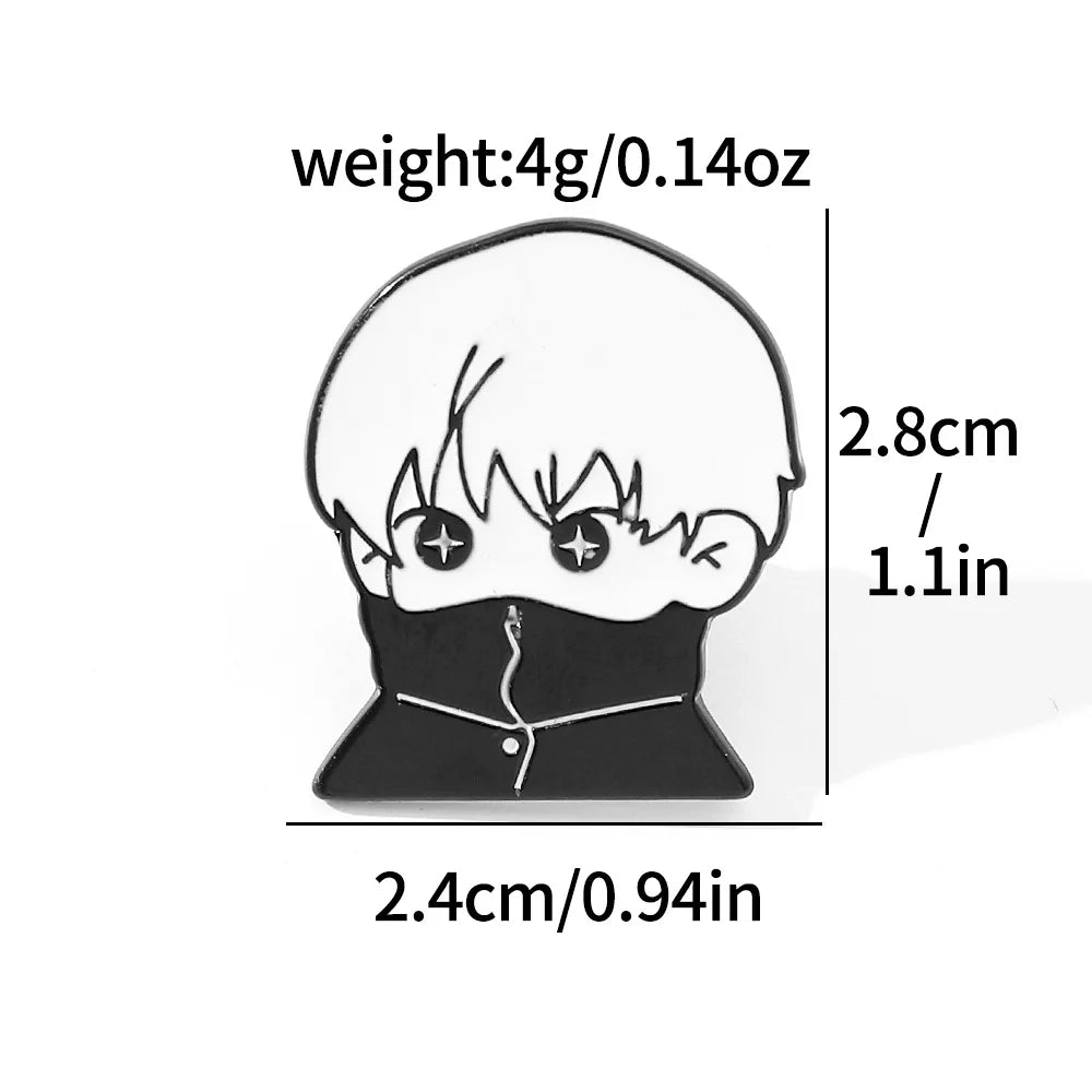Gojo Satoru Cats Enamel Pin Kawaii Anime Role Eye Mask Cute Manga Brooches Badge Jujutsu Kaisen Anime Accessories For Backpack
