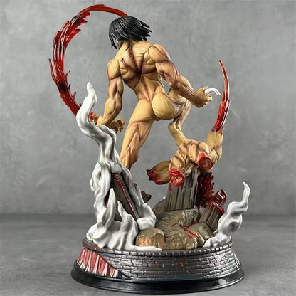 Attack On Titan Eren Yeager Battle Form Titan Figure Collectible Anime Statue Model Desktop Ornament Gift For Anime Fans
