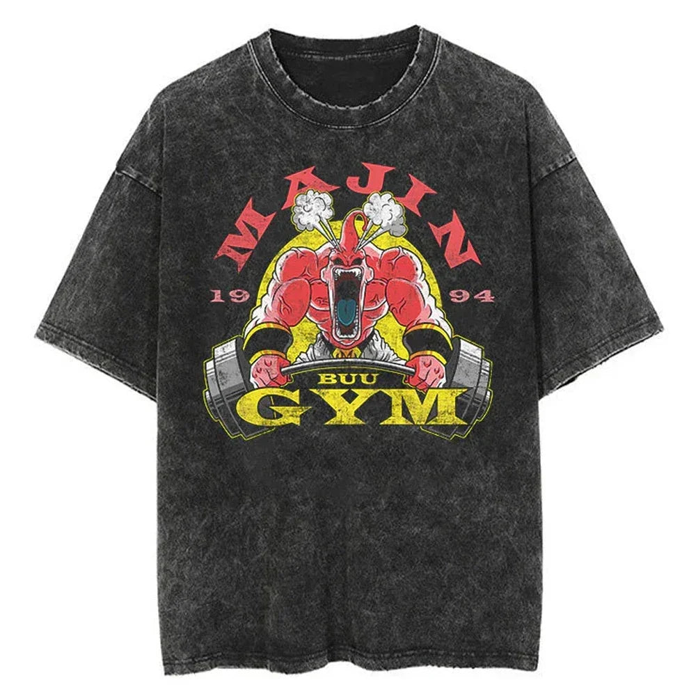 Hip Hop Streetwear Japan Anime Dragon Ball Print Oversized T-Shirt