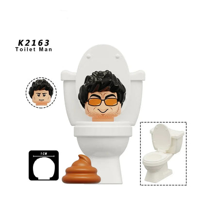 New KDL DJ Upgrade War-Damaged Skibidi Toilet Man Figures Anime Block Toys TvMan Titan Bricks Model Toy For Kid Birthday Gift