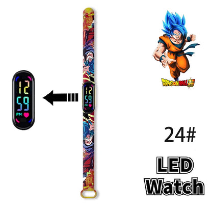 Bandai Dragon Ball Z 2 Fashion Cartoon Action Printing Anime LED Type Watches Kids Watch Birthday Gifts Toys