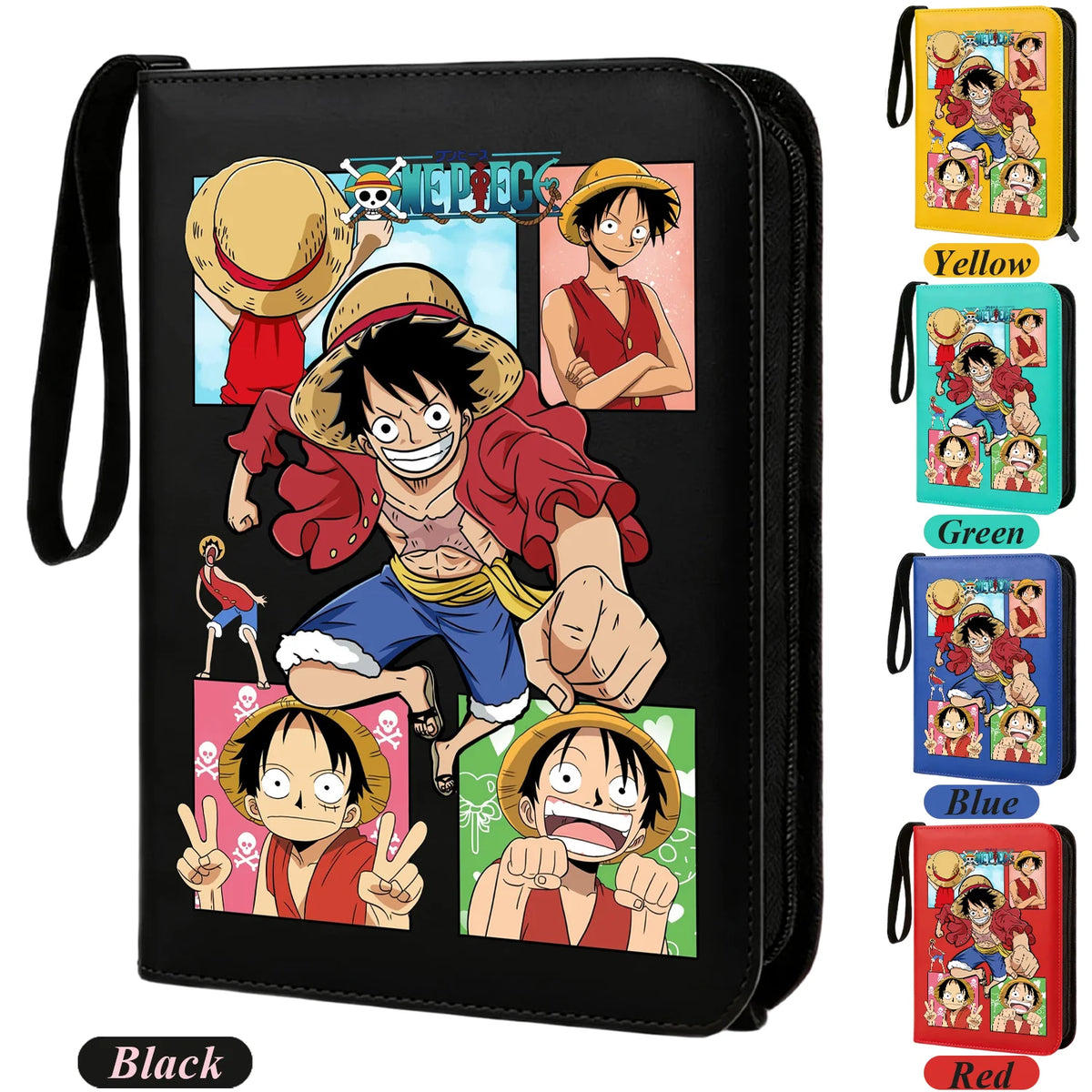 400pcs Anime ONE PIECE Zipper Card Album Book Collection Card Storage Folder Hold Zoro Luffy Game Cards Binder Holder Protector
