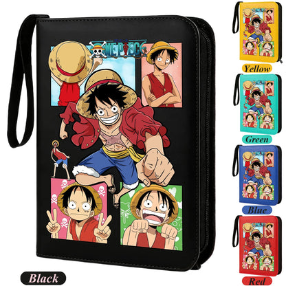 400pcs Anime ONE PIECE Zipper Card Album Book Collection Card Storage Folder Hold Zoro Luffy Game Cards Binder Holder Protector
