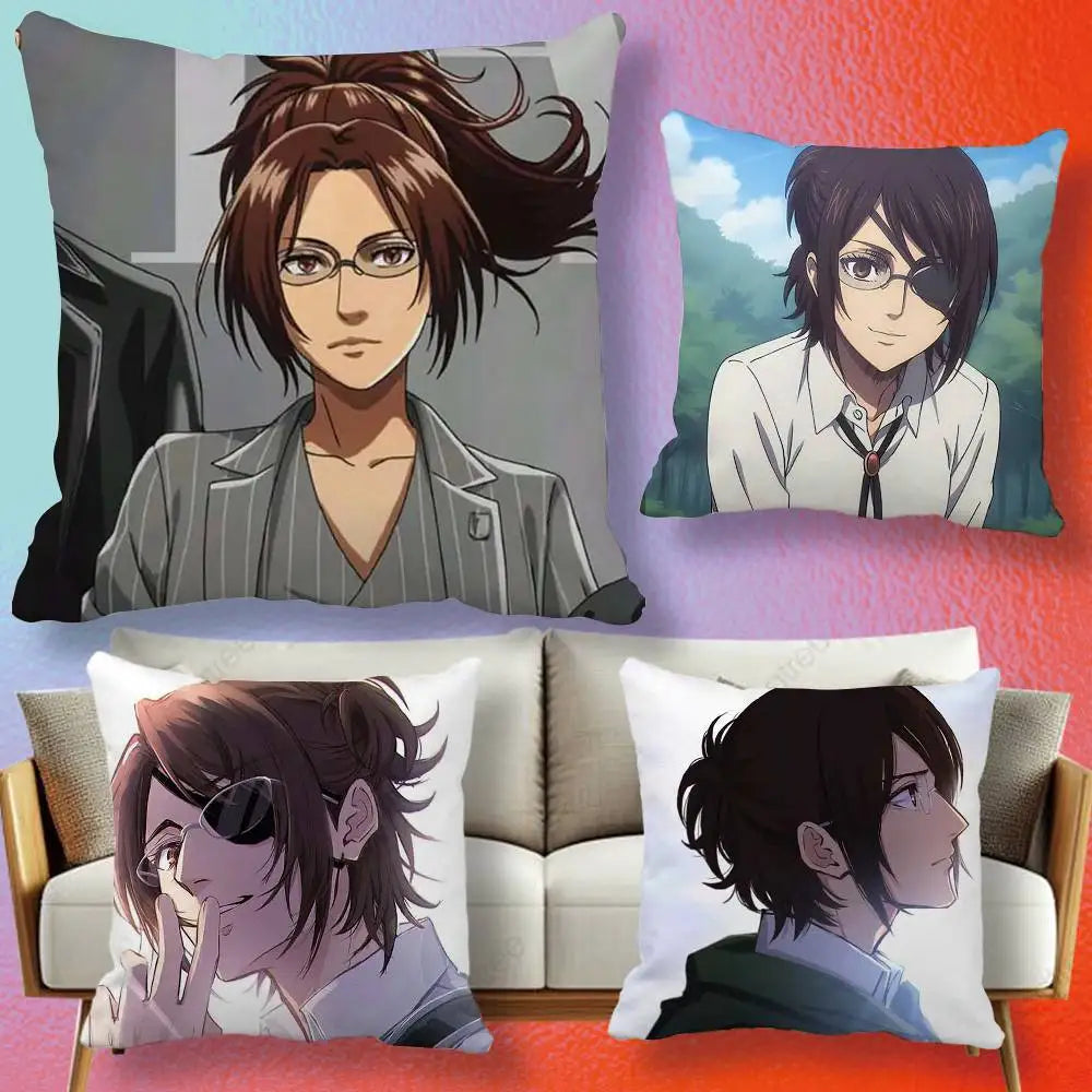 Hange Zoe Attack On Titan Anime  Double-sided printed pillow cover Solid color minimalist pillowcase, fits all bedroom styles