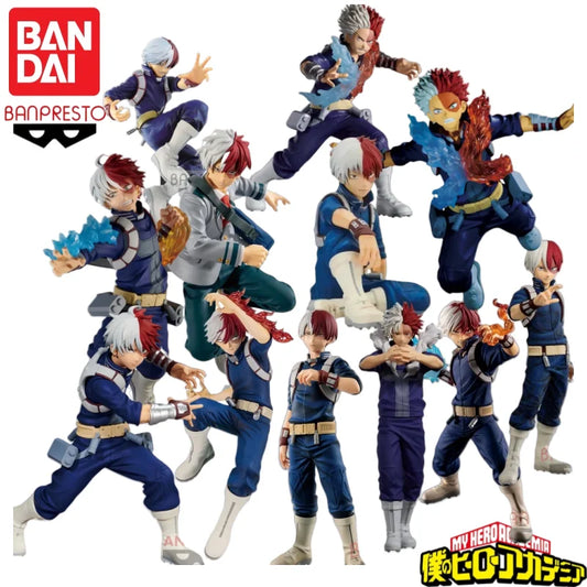 In Stock Original Bandai Banpresto My Hero Academia Todoroki Shoto Anime Characters Model Toy Birthday Present Garage