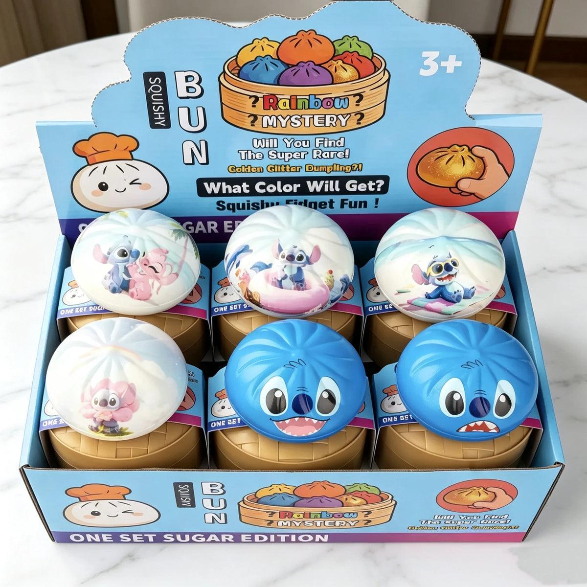 Stitch Stress-Relief Squishy Slow Rebound Toy, Cartoon Dumpling Blind Box, Multi-Expression Decompression Toy