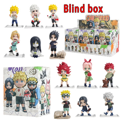 1-12Pcs Naruto Blind Box Figures Model Ornament Anime Uchiha Sasuke Sakura Cosplay Action Figurine PVC Model Toy Christmas Gifts
