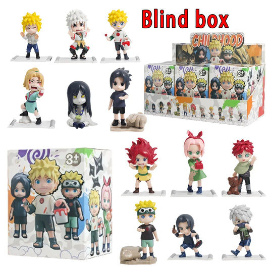 1-12Pcs Naruto Blind Box Figures Model Ornament Anime Uchiha Sasuke Sakura Cosplay Action Figurine PVC Model Toy Christmas Gifts