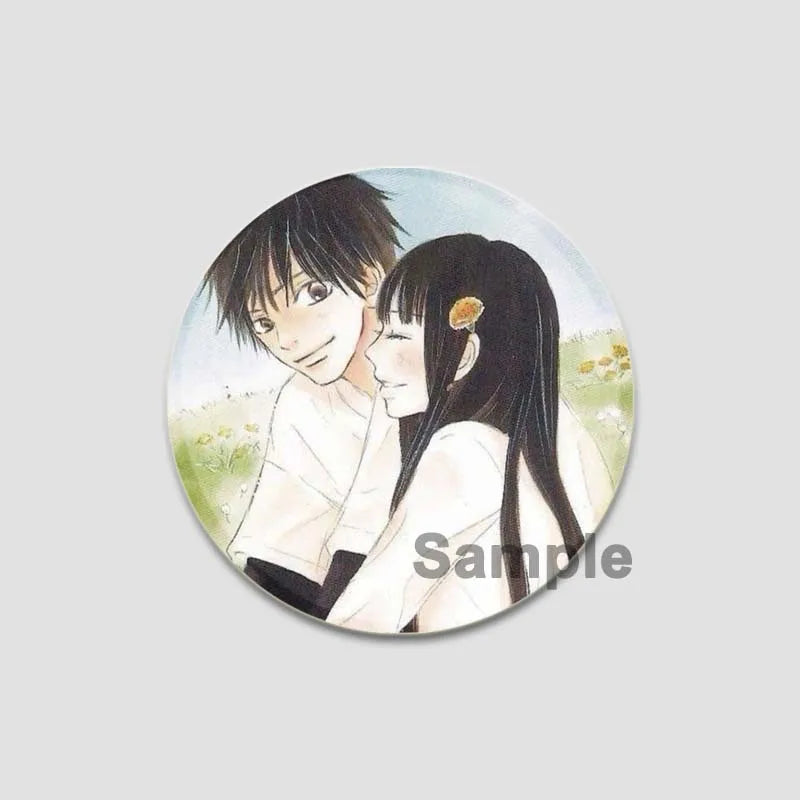 Kimi Ni Todoke Tinplate Pin Round Cartoon Snap-in Brooches