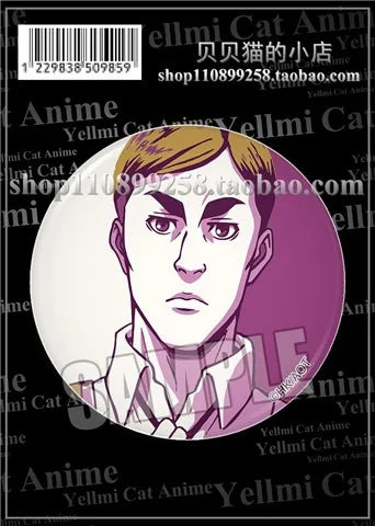 Attack on Titan Badge Levi Ackerman Mikasa Ackerman Erwin Smith Hange Zoe Ymir Goddess Pin Brooch Accessory Keychain Anime