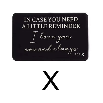 GEKTIMER Wallet Card Romantic "I Love You Now & Always" Heart Inspirational Gift For Boyfriend Husband Wedding Birthday Present
