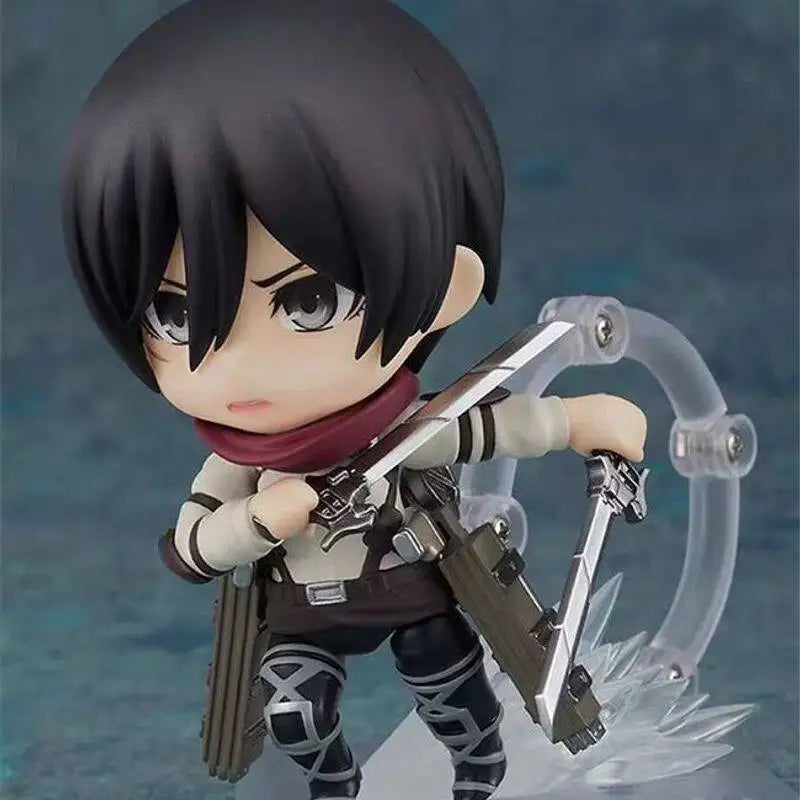 Q Version Mikasa A Ckerman Attack On Titan Action Figure Final Season Q Style #2001 Face Swap Figurine Collectible Desktop Decor