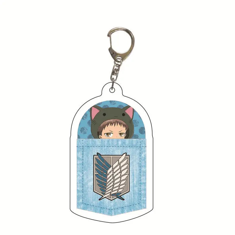Attack On Titan Keychain Acrylic Keychain Custom Logo Print Backpack Creative Pendant Wholesale Stock Available