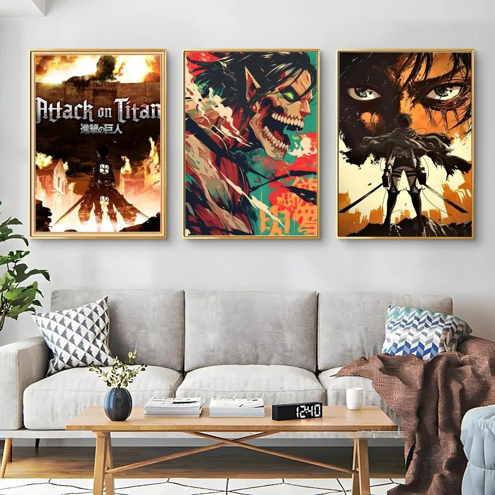 Anime Attack on Titan Poster  Poster Print Wall Art Pictures Canvas Painting Living Room Bedroom Home Decor