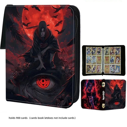 Naruto Card Binder 4/9 Pocket Trading Card Holder Anime Card Binder with 50 Inner Pages Zipper Holder Up To 900 Cards