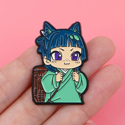 Cute Girl Enamel Pin Japanese Anime Badges on Backpack