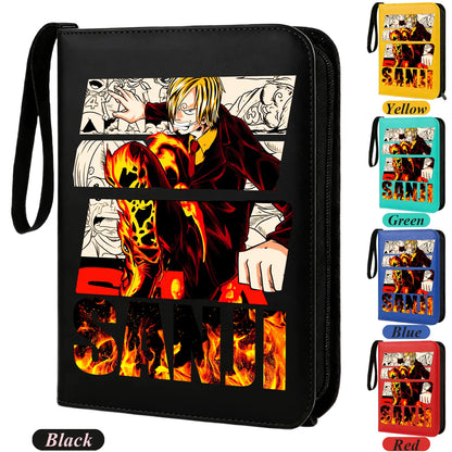 400pcs Anime ONE PIECE Zipper Card Album Book Collection Card Storage Folder Hold Zoro Luffy Game Cards Binder Holder Protector