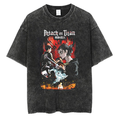 Harajuku Anime Attack on Titan Levi Ackerman Print Tee