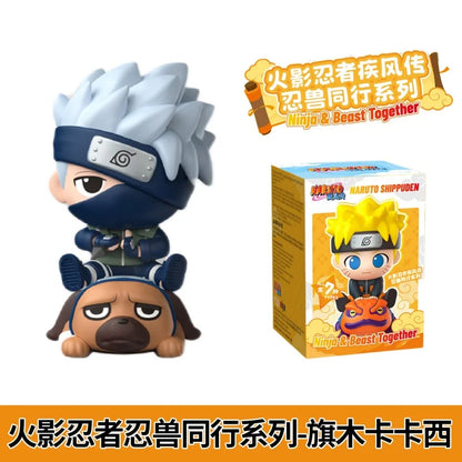 Naruto Shippuden Ninja&Beast Together Blind Box Cute Anime Uchiha Sasuke Kakashi Mini Figurine Collection Toys
