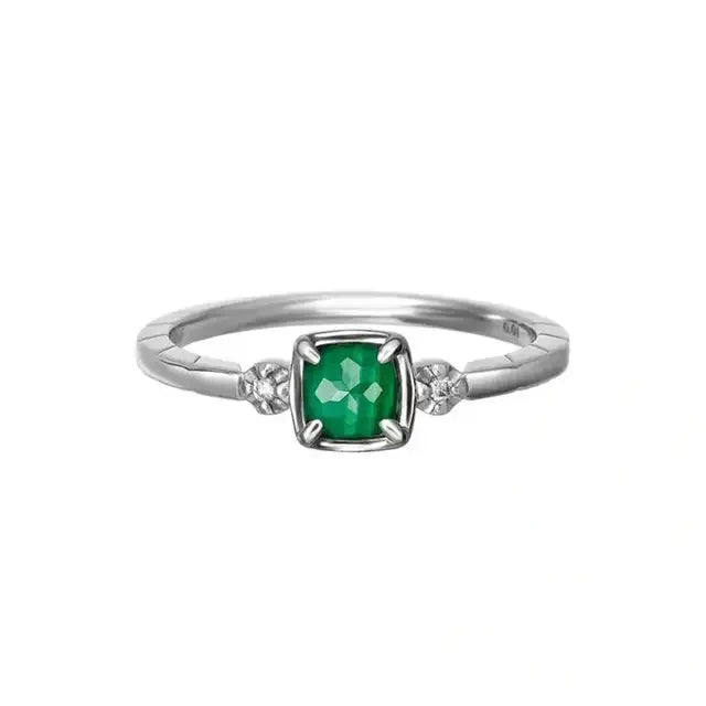 Fashion Attack on Titan Levi Character Image Rings Woman Anime Accessories Green Zircon Silver Color Ring Man Cosplay Jewelry