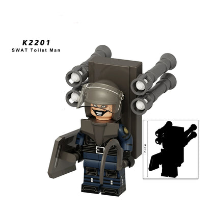 New KDL DJ Upgrade War-Damaged Skibidi Toilet Man Figures Anime Block Toys TvMan Titan Bricks Model Toy For Kid Birthday Gift