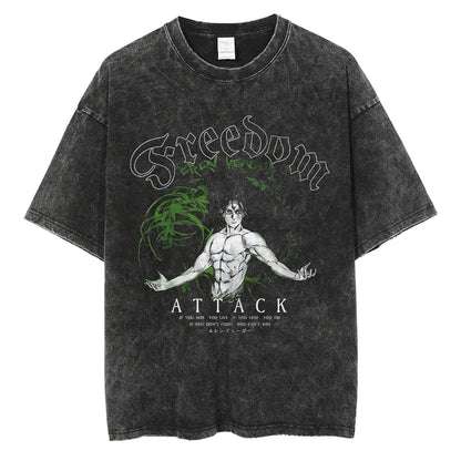Harajuku Anime Attack on Titan Levi Ackerman Print Tee