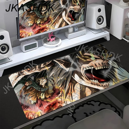 Attack on Titan Anime Large Lock Edge Mouse Pad Computer Mousepad XXL S Gaming Padmouse Gamer Laptop Keyboard Mouse Mats Carpet
