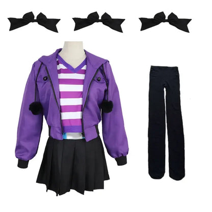 Fate/Apocrypha Astolfo Cosplay Costume Women Men Daily Purple Black Sports Wear Halloween Role Play Lovely Wig Coat Skirt Suit